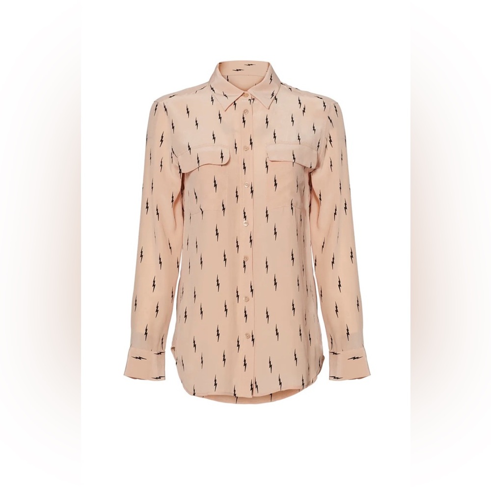 Equipment x Kate Moss silk lightening bolt shirt